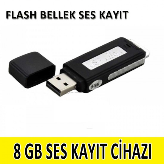 8 GB USB Bellek Ses Kayıt Cihazı